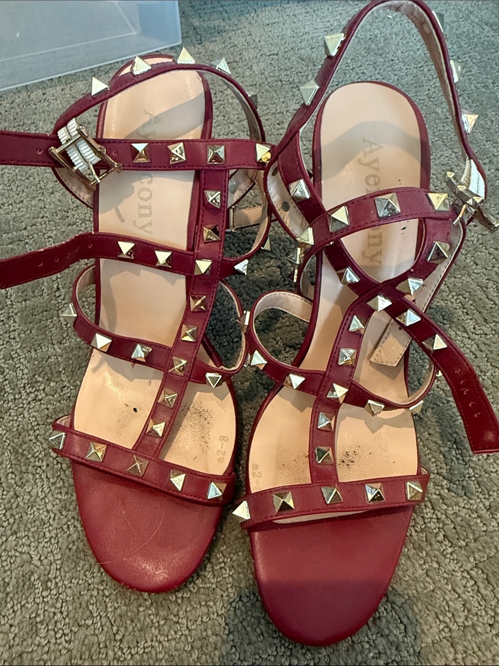Rockstud t-strap sandals.